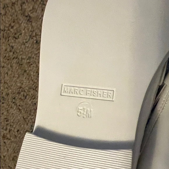 Marc Fisher Women's Shiny White Loafers - Picture 6 of 7
